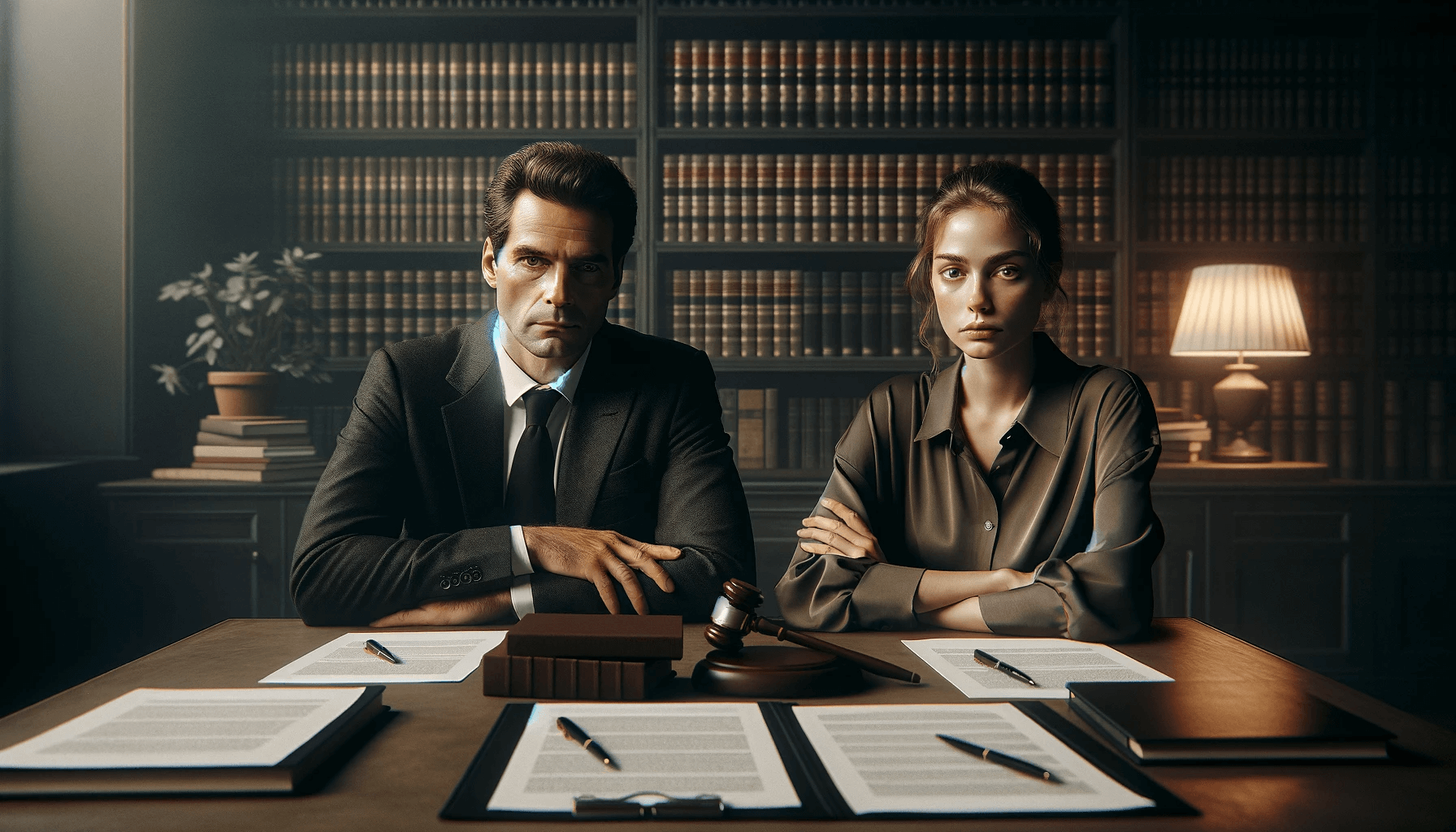 A couple preparing their divorce documents