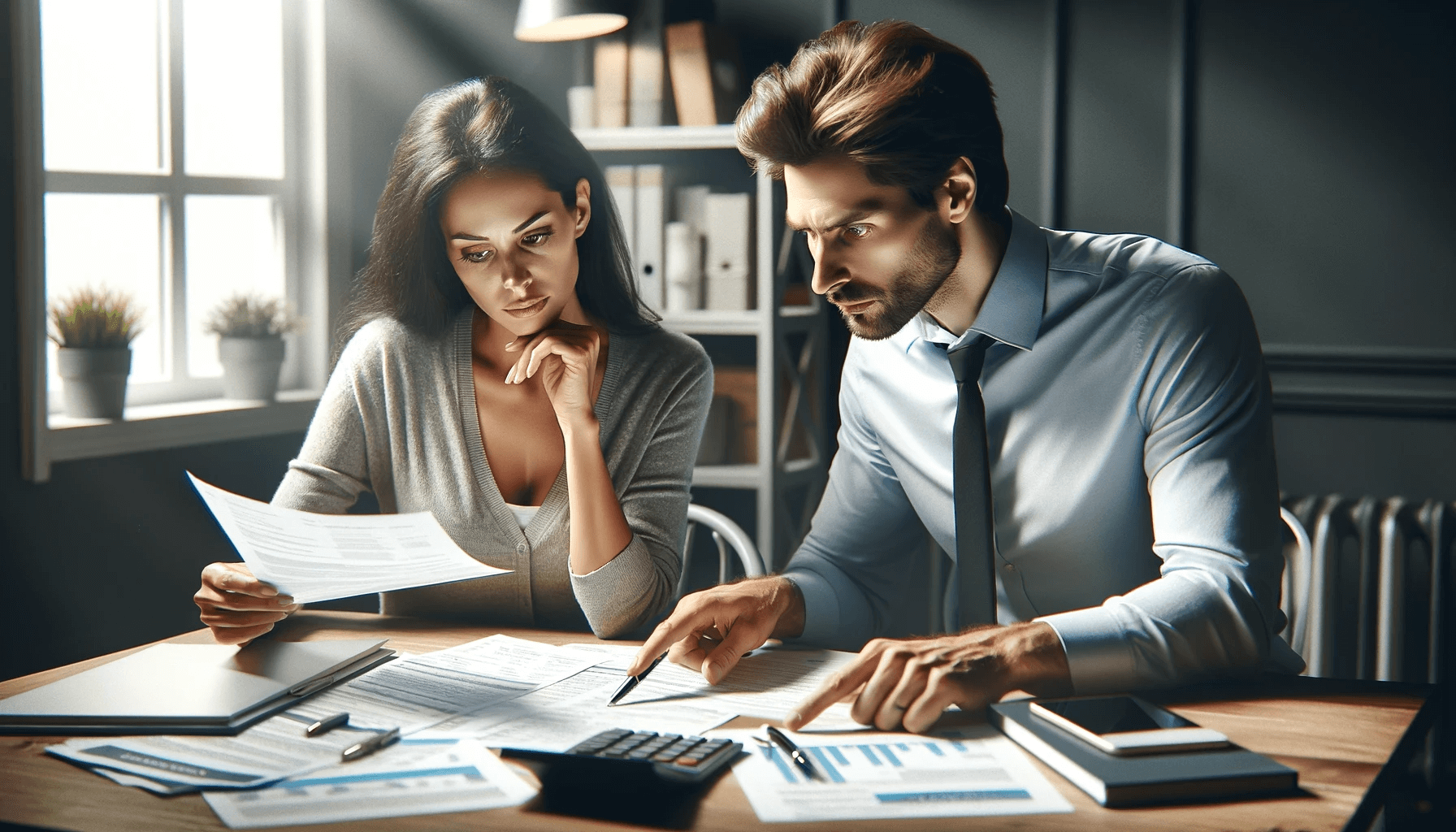 a couple dealing with financial matters