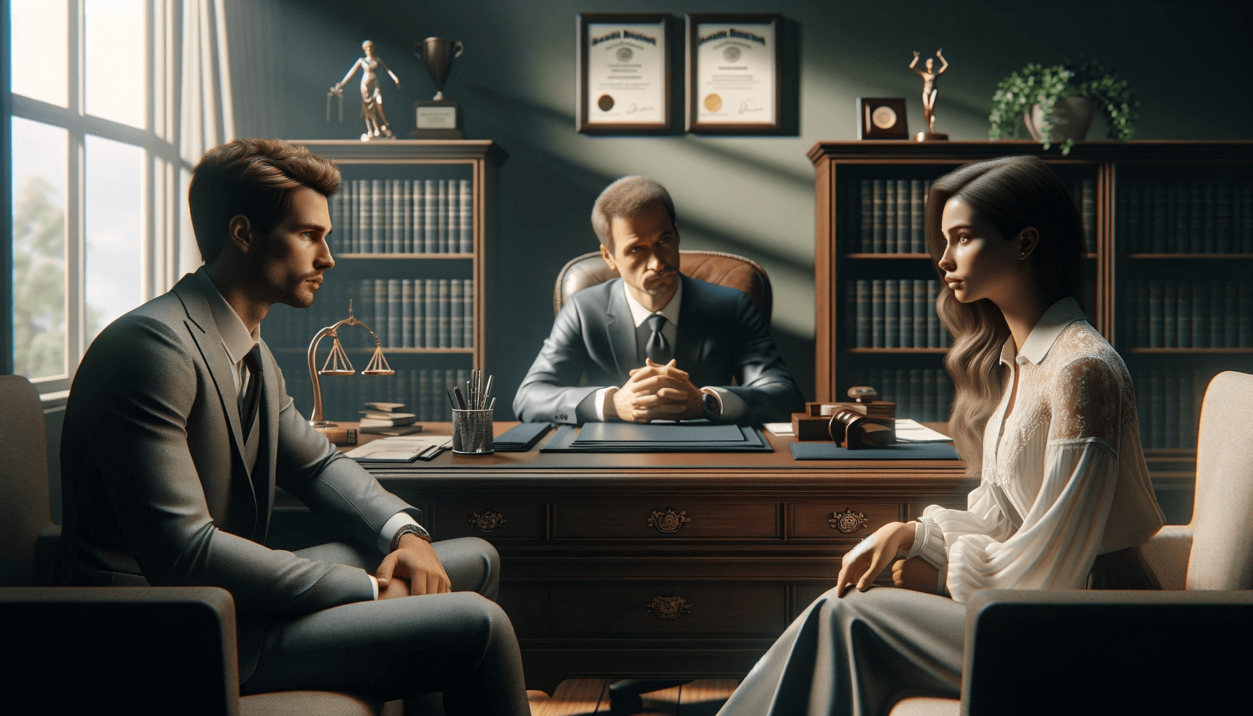 a divorced couple in a mediation session