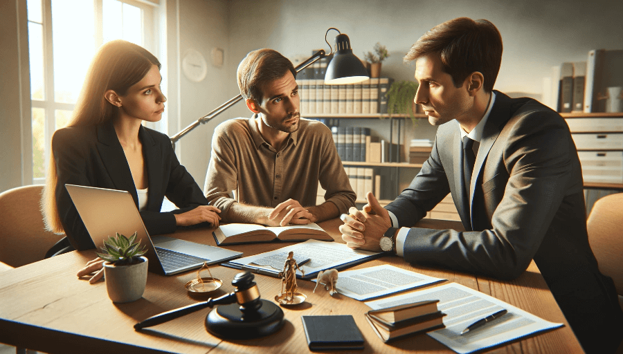 a family lawyer in Australia having a consultation with a couple (1)