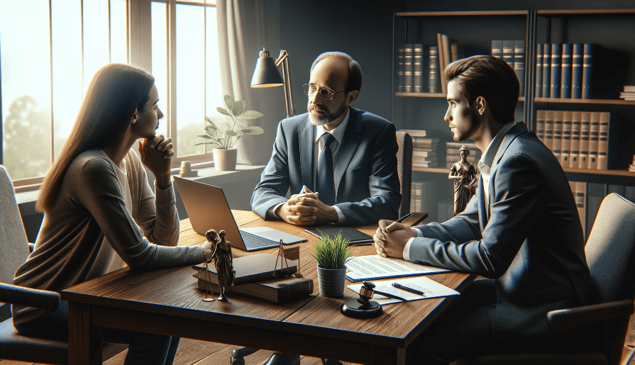 a family lawyer in Australia having a consultation with a couple (2)